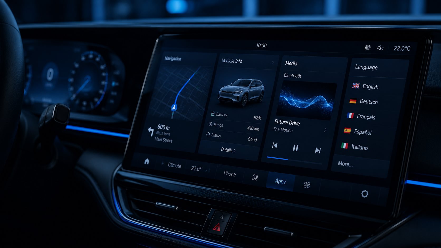 In-car infotainment system interface